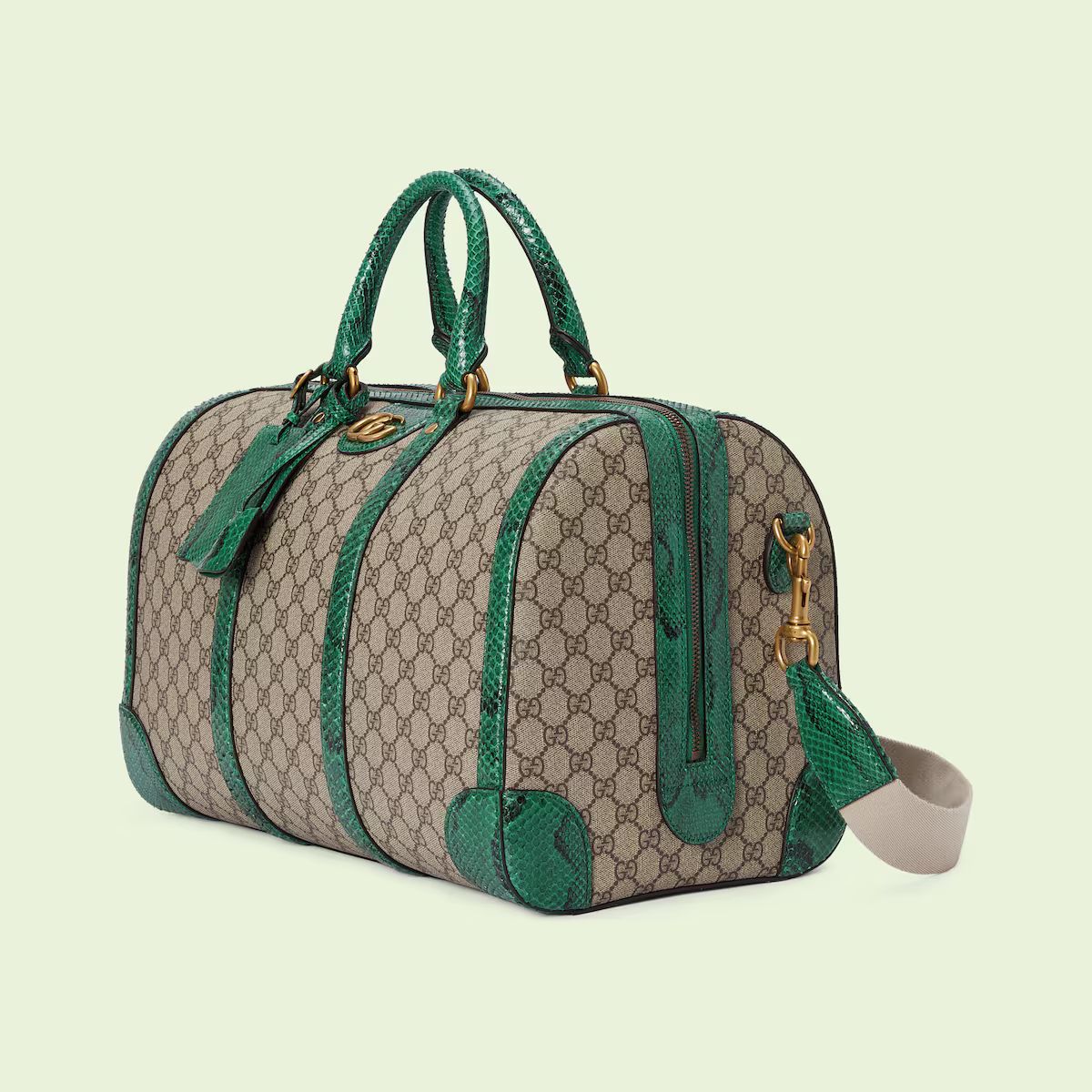 Python trim duffle bag with Double G | Gucci (US)