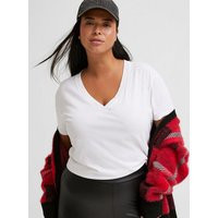 Girlfriend Signature Jersey V-Neck Tee in White | Torrid (US & Canada)