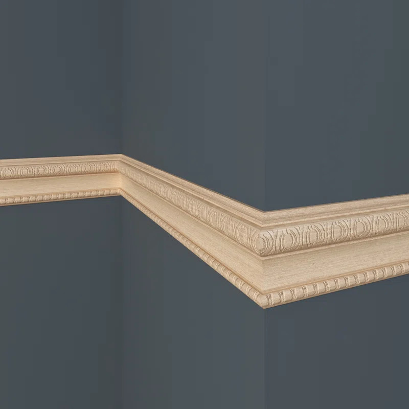 Ornamental Mouldings Hardwood Embossed Rondele Pellet Panel Moulding 3" H x 96" W x 0.57" D Chair... | Wayfair North America