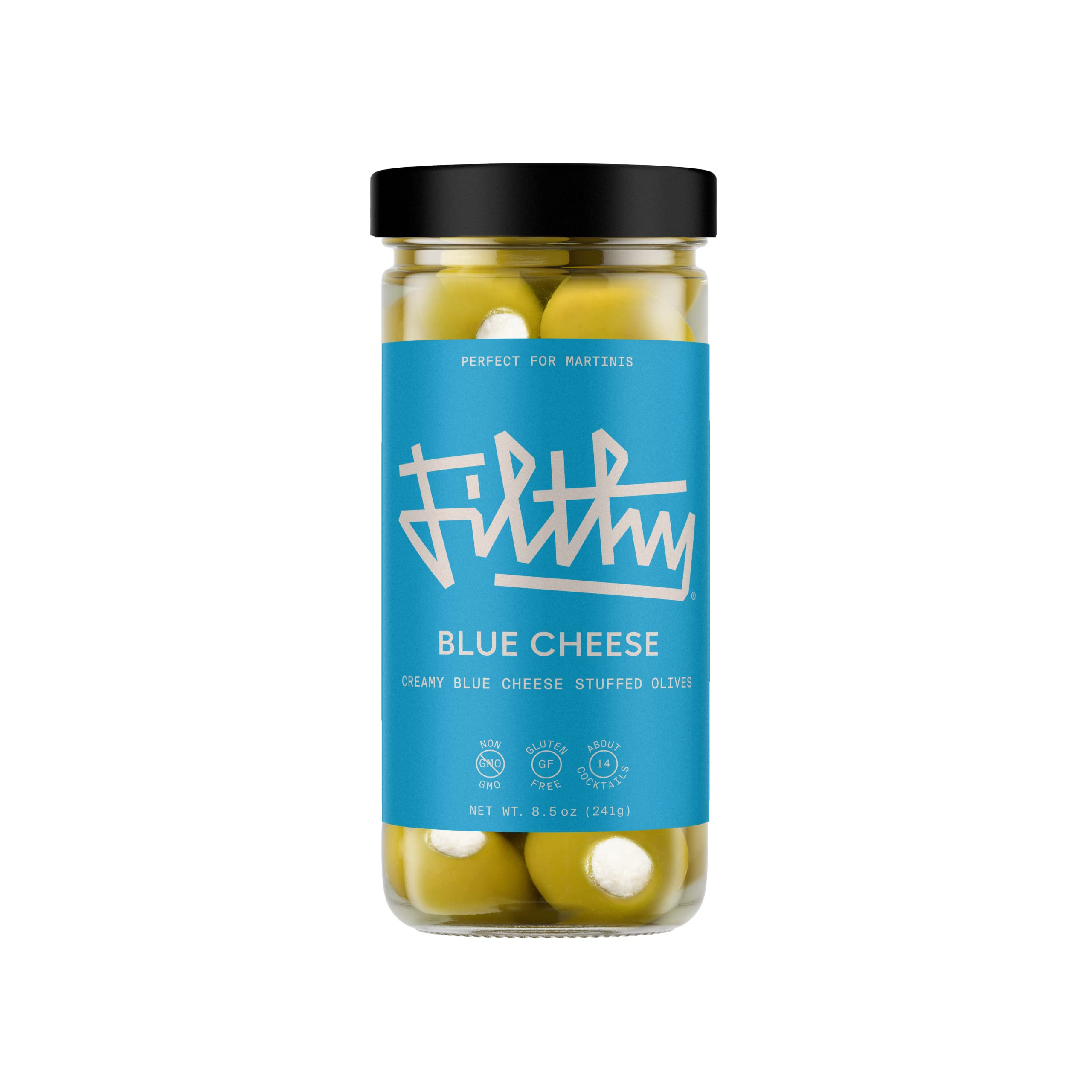 Filthy Blue Cheese Stuffed Olives, Premium Cocktail Garnish, Blue Cheese Stuffed Olives, Naturall... | Amazon (US)