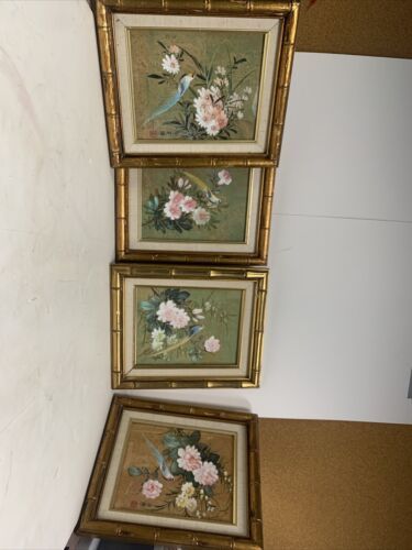 Vintage Japanese Oil Paintings Of Birds And Flowers Signed  | eBay | eBay US