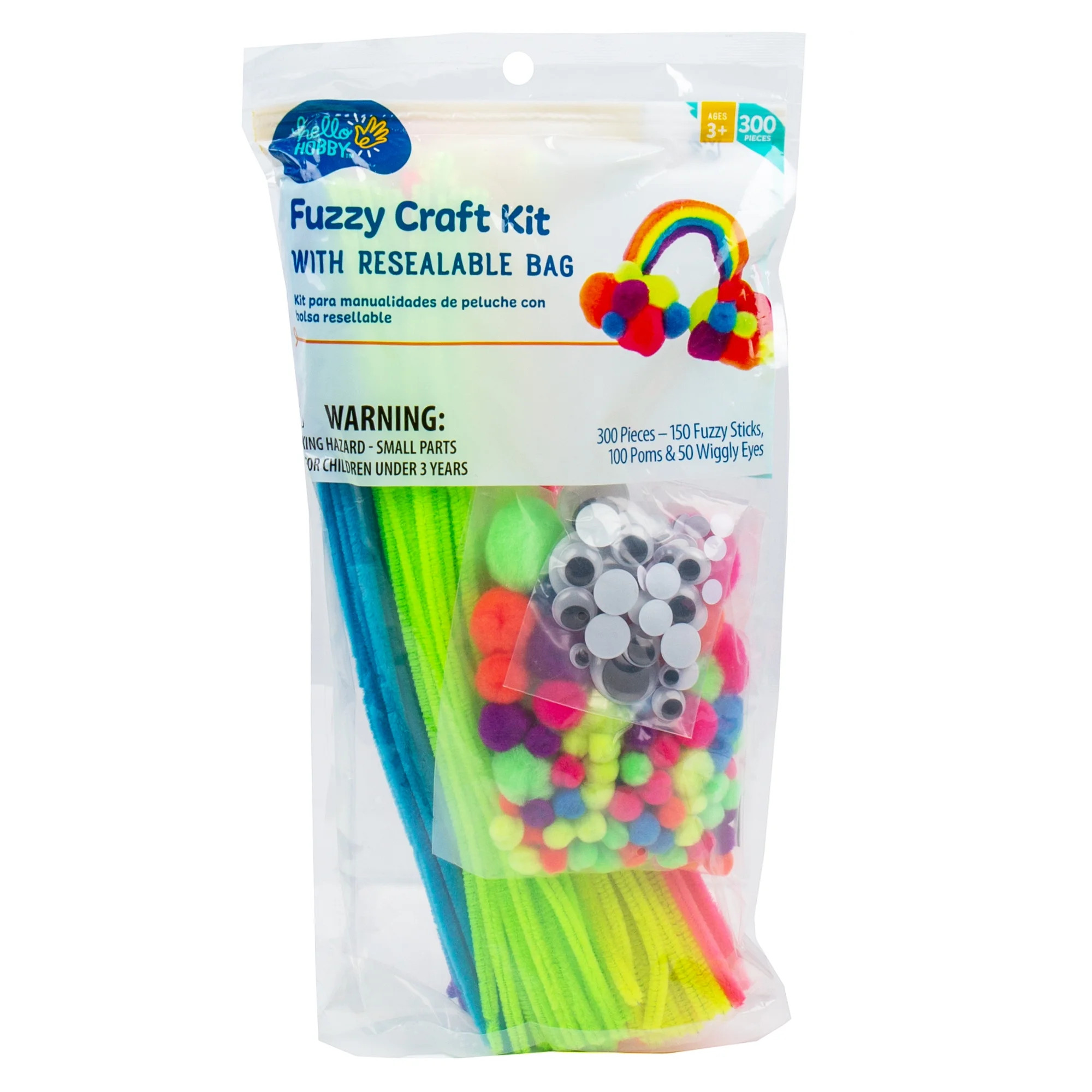Hello Hobby Fuzzy Craft Kit, Neon | Walmart (US)