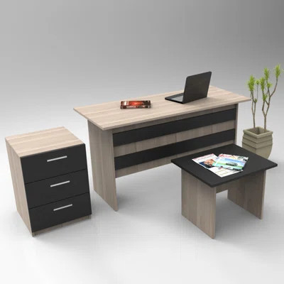 Burce 3 Piece Rectangular Writing Desk Office Set | Wayfair North America