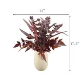 Better Homes and Gardens 17.5"H Artificial Fall Leaves & Euc Mix in 7"H Cream Ceramic Vase Made f... | Walmart (US)