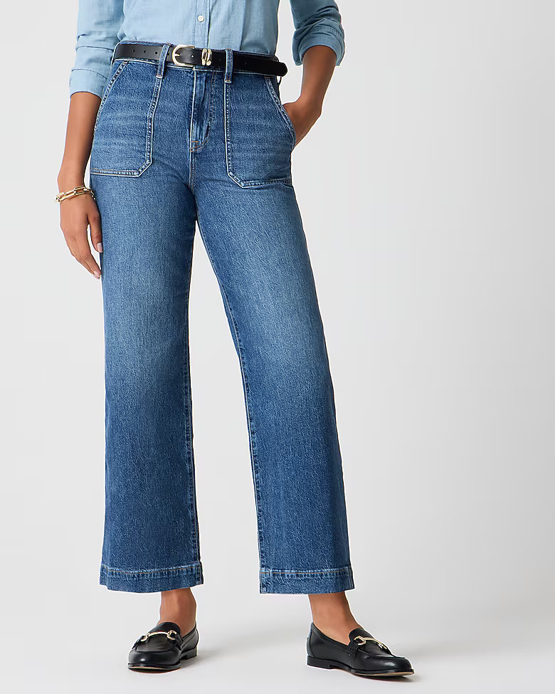 Wide-leg cropped utility jean in all-day stretch | J.Crew Factory