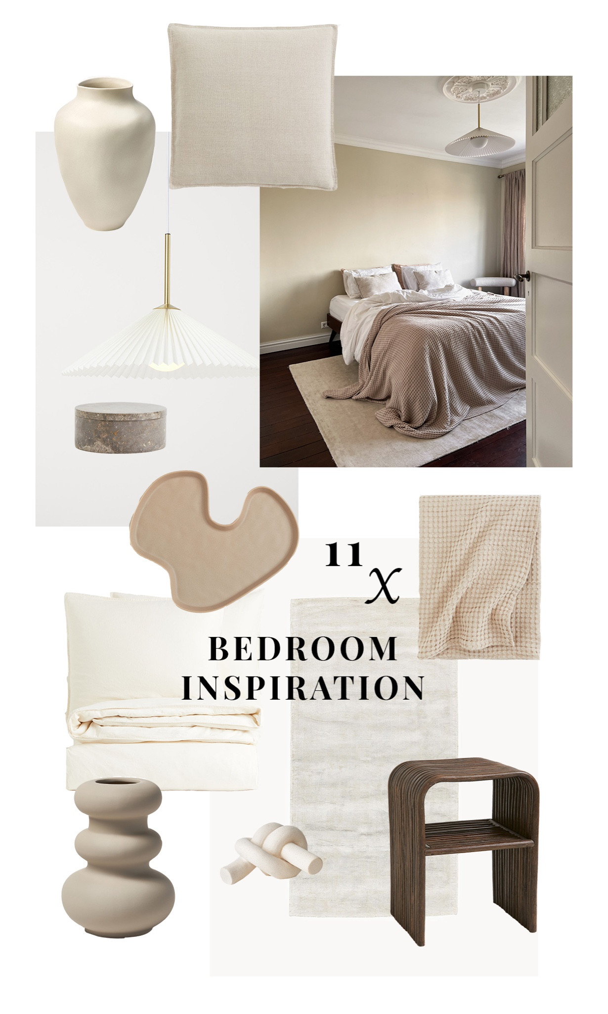 Bedroom inspiration ✨

H&M home, hanging lamp with pleated shade, ceiling lamps, linen blend duvet set double, duvet sets, bed linen, waffled cotton bedspread, washed linen cushion cover, rattan bedside table, large marble pot, decorative tray, ceramic vase, WestWing, handmade vase, handmade decorative object, handwoven viscose rug, rectangular rugs, Netherlands. 

#LTKeurope #LTKhome #LTKFind