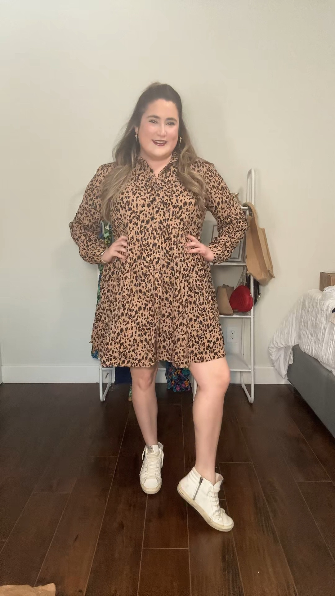 Walmart ootd leopard dress midsize plus size friendly, teacher outfits, fall outfits 

#LTKplussize #LTKSeasonal #LTKstyletip