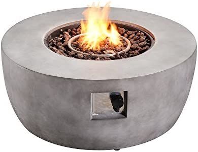Teamson Home Concrete Propane Gas Fire Pit Table with ETL Certification, PVC Cover and Lava Rocks... | Amazon (US)