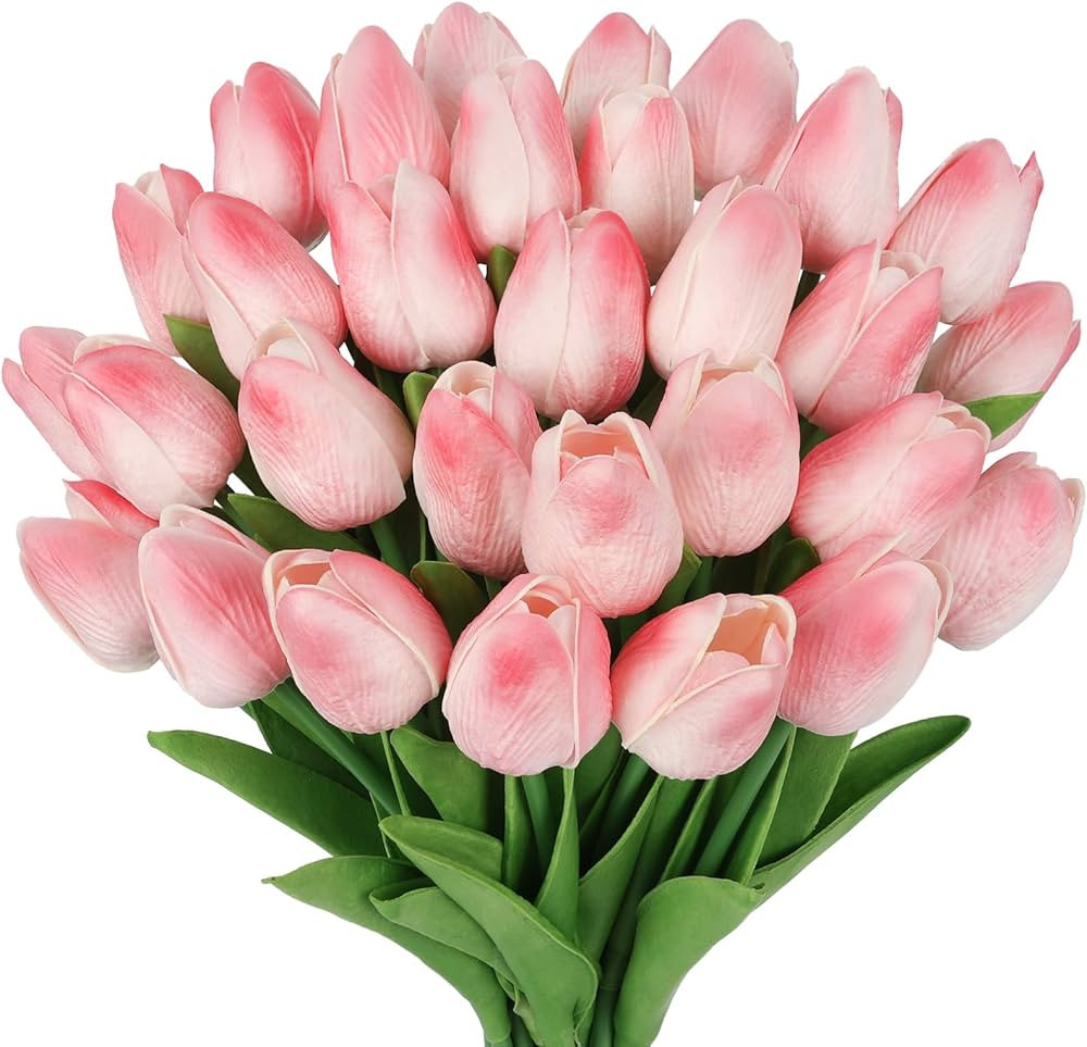 MACTING 30 PCS Artificial Tulip Flowers 13.7" Real Touch Fake PU Tulips Bouquet Faux Flowers for ... | Amazon (CA)