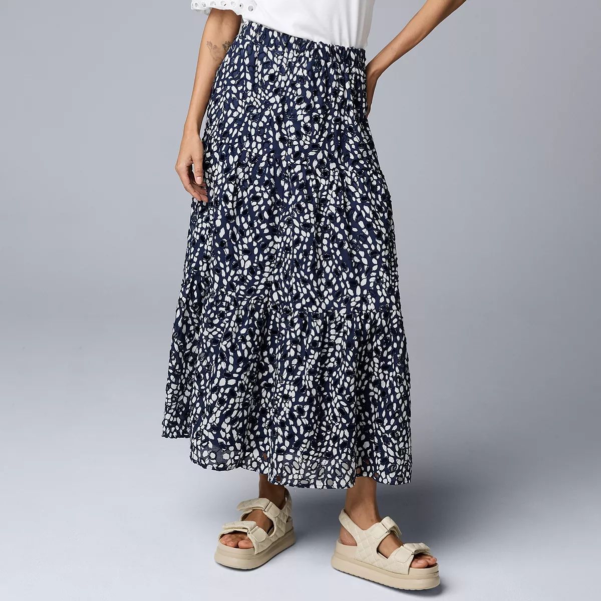 Women's Simply Vera Vera Wang Eyelet Maxi Skirt | Kohl's