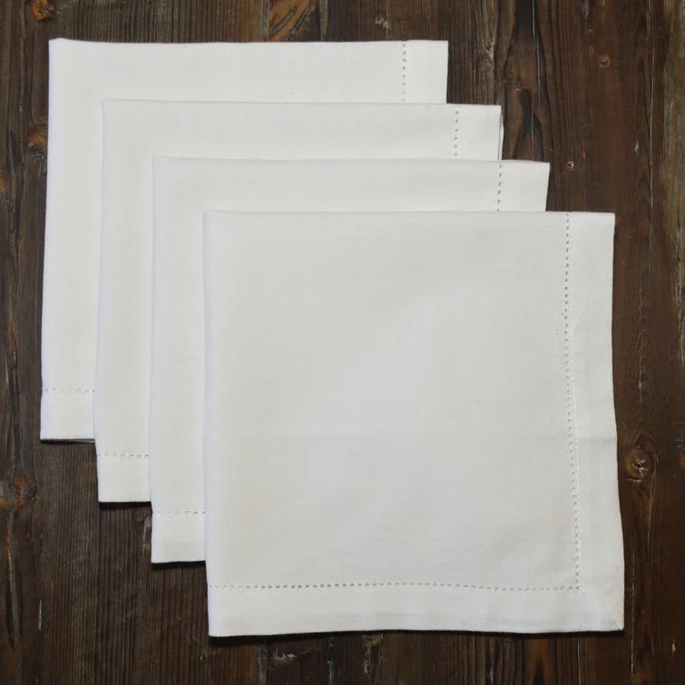 Adersen Hemstitched 4 Piece Cotton Napkin Set (Set of 4) | Wayfair Professional