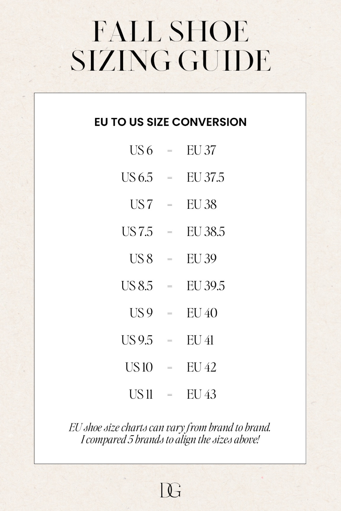 US to EU shoe size conversion!! 

#LTKSeasonal #LTKshoecrush