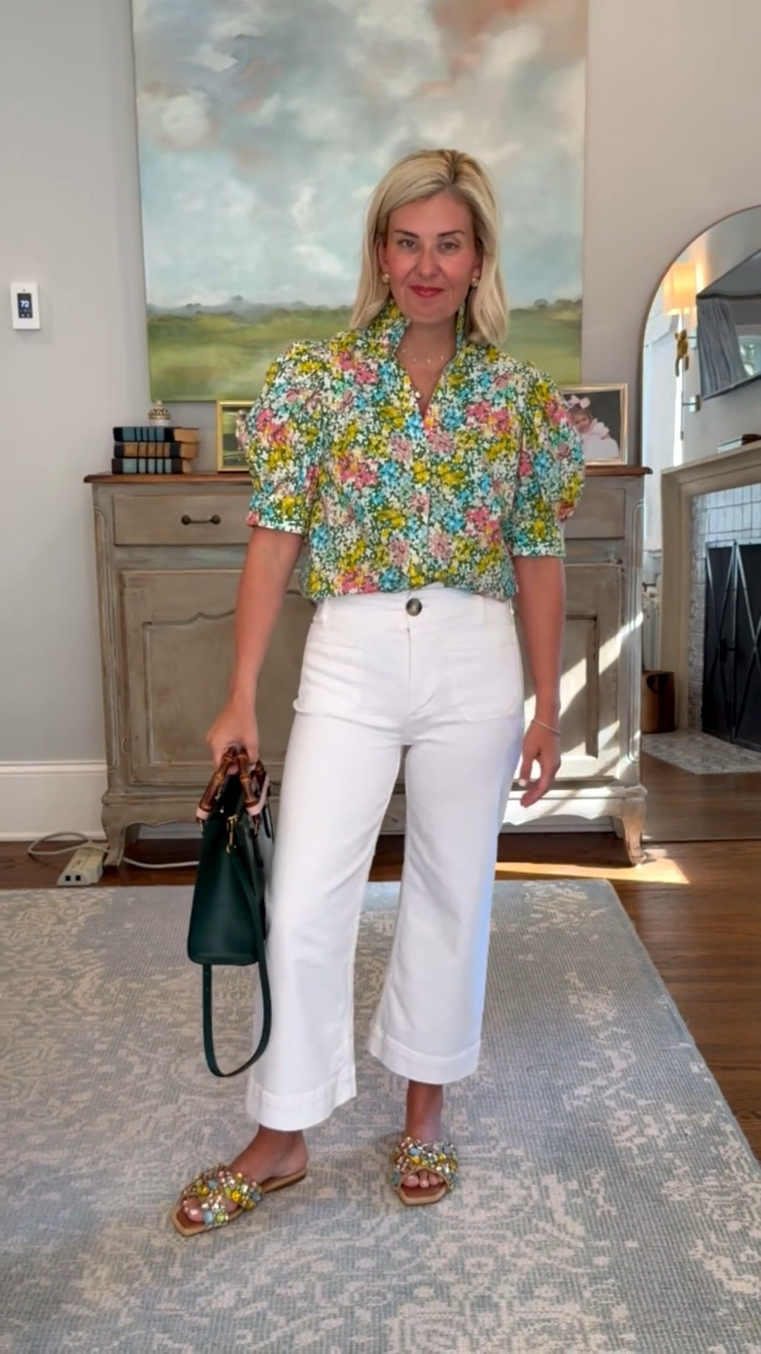 Show me a statement top and I’ll show you how to style it!! 
Top - small
Jeans - 26P
Sandals - 7 (size 1 down)

#LTKdayinmylife #LTKSeasonal #LTKOver40