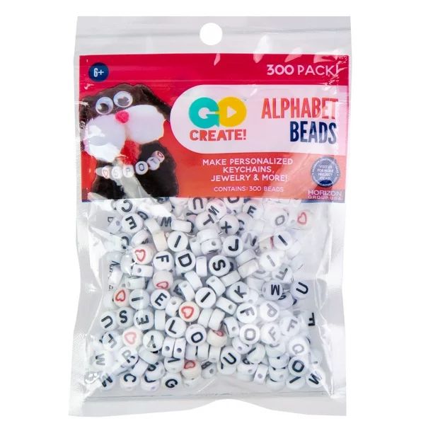 Go Create Flat and Round Alphabet Beads, 300 Ct. - Walmart.com | Walmart (US)