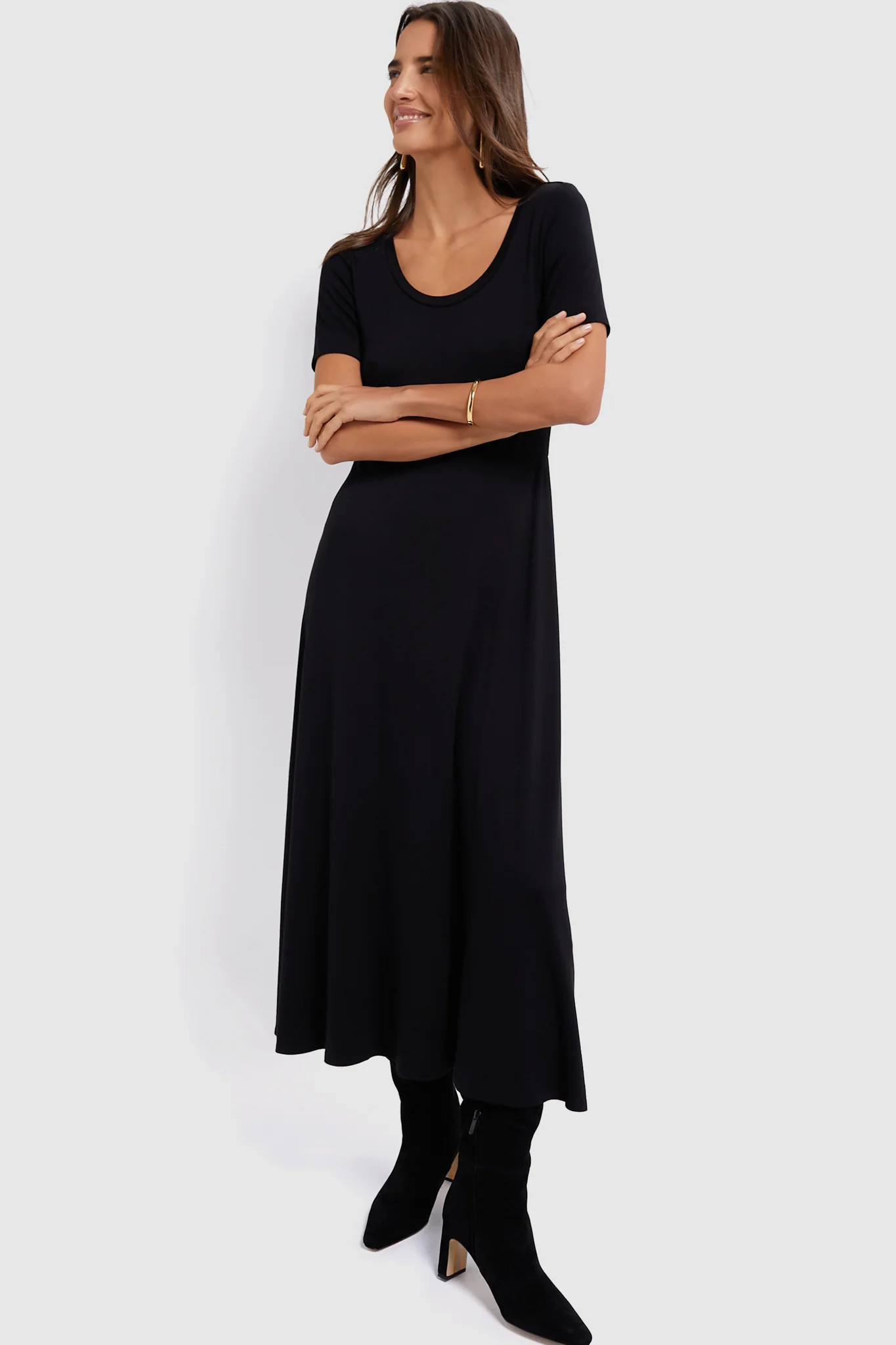 Black Short Sleeve Sara Maxi Dress | Tuckernuck (US)