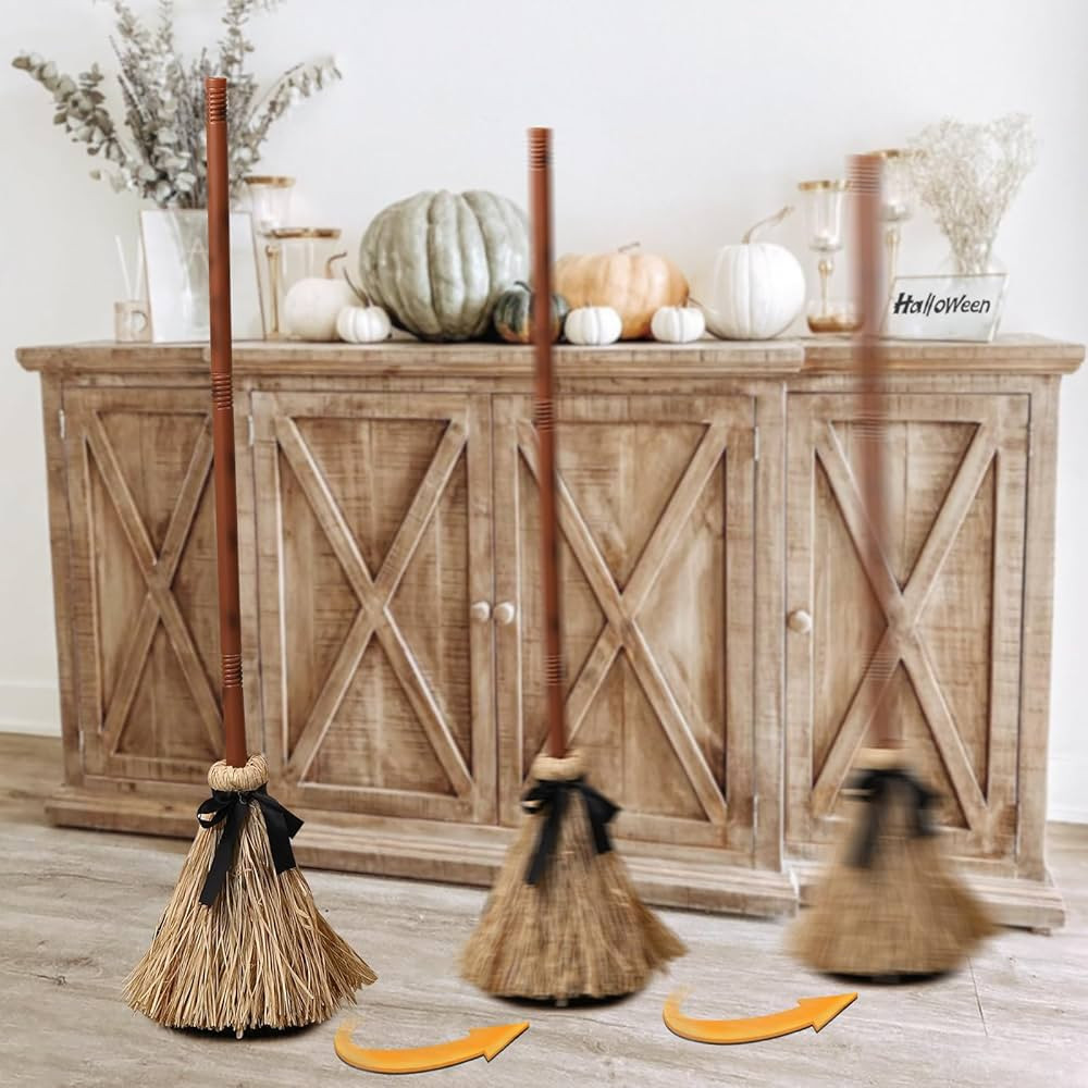 Halloween Decoration- 43.5 Inches Tall Animated Floating Witch's Broom –Haunted Dancing Broom f... | Amazon (US)