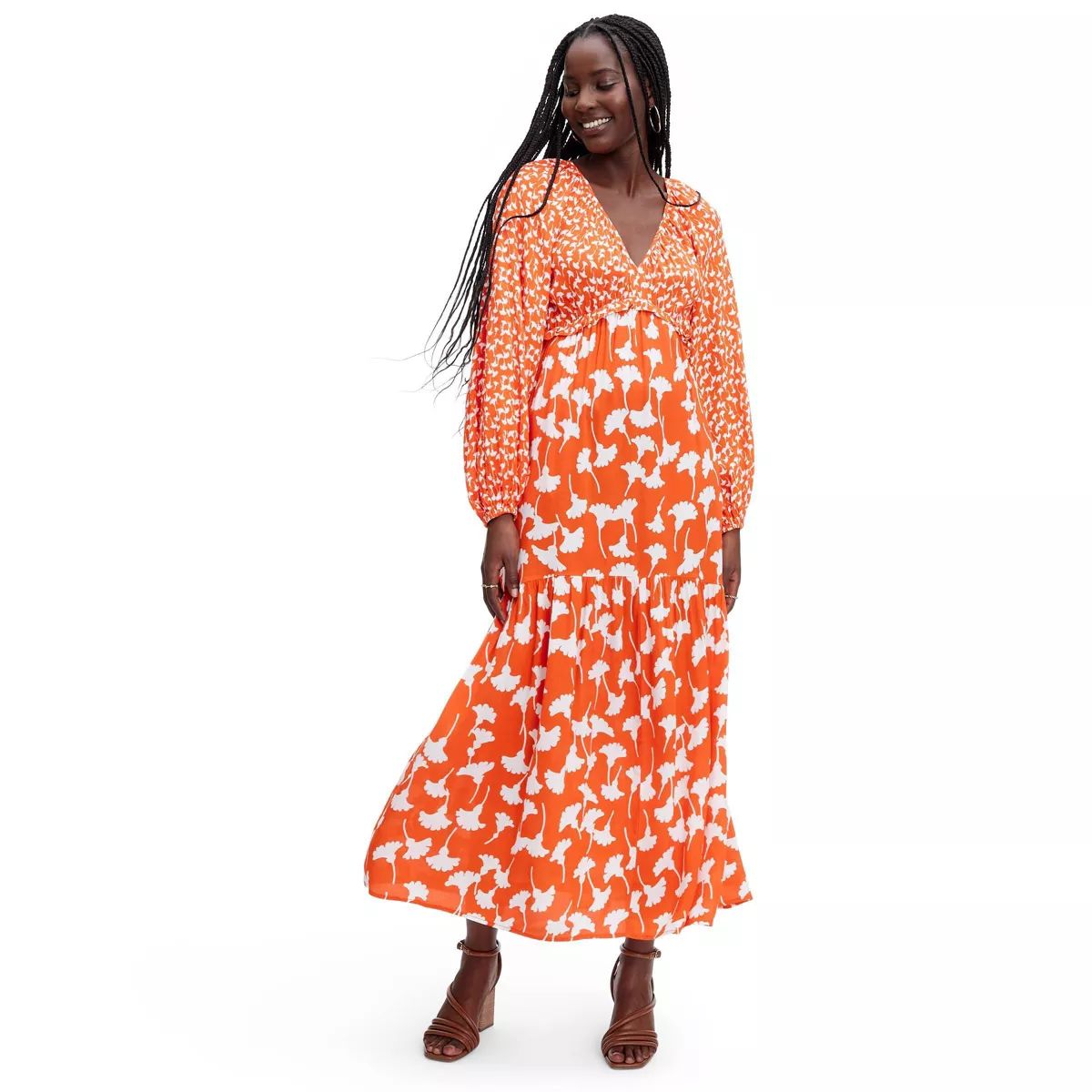 Women’s V-Neck Ginkgo Cherry Tomato Maxi Dress - DVF for Target | Target
