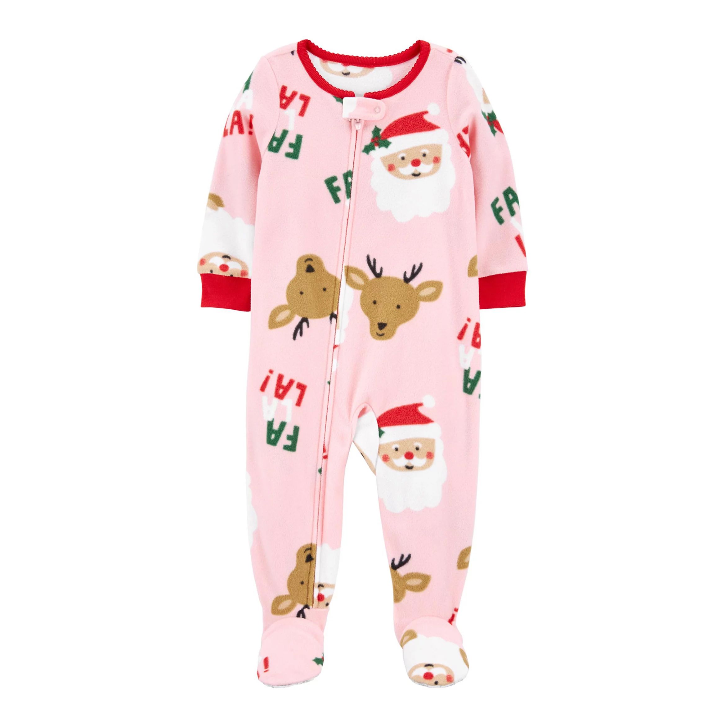 Toddler Girl Carter's Santa Fleece Footed Pajamas | Kohl's