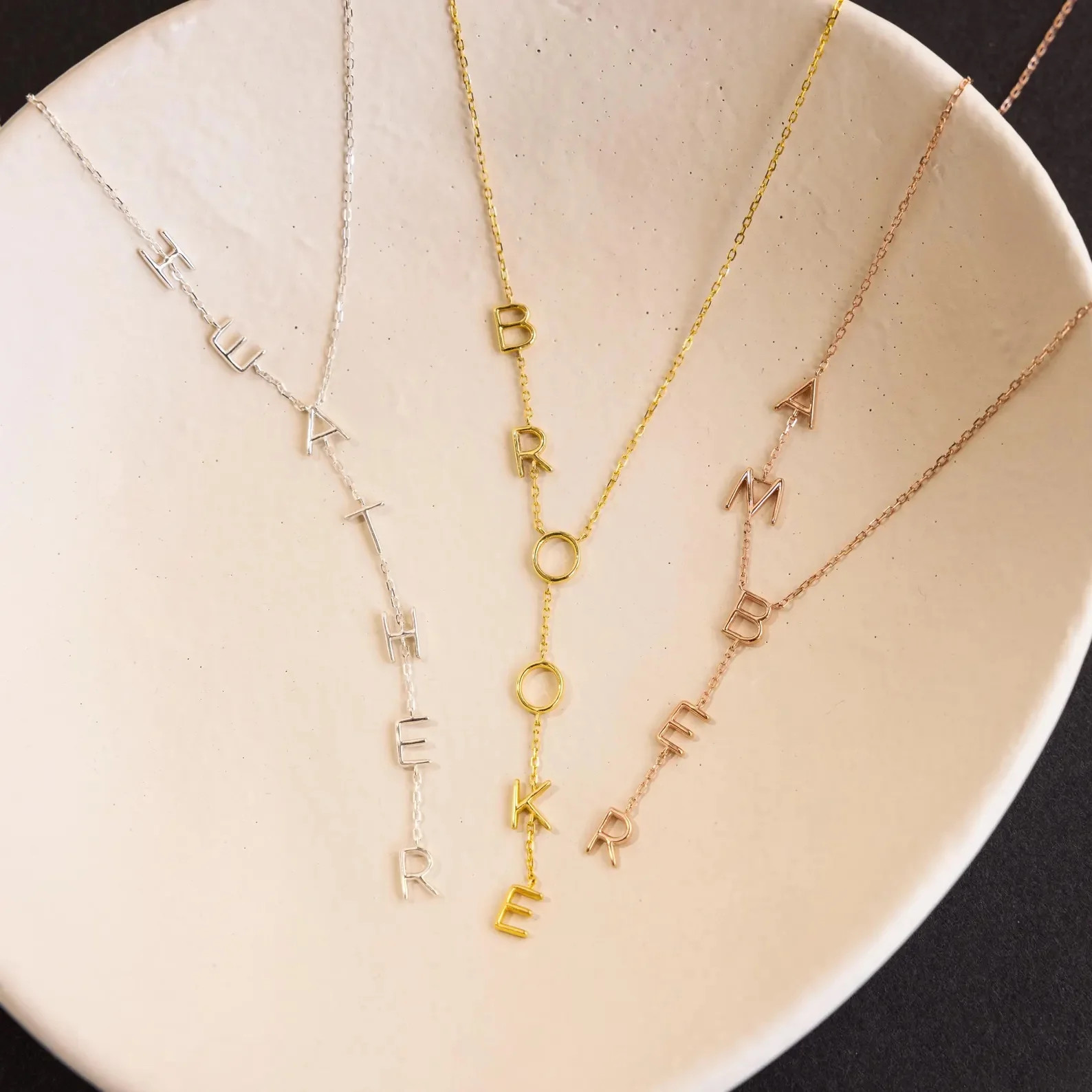 Custom Lariat Letter Name Y Necklace | Caitlyn Minimalist | Caitlyn Minimalist