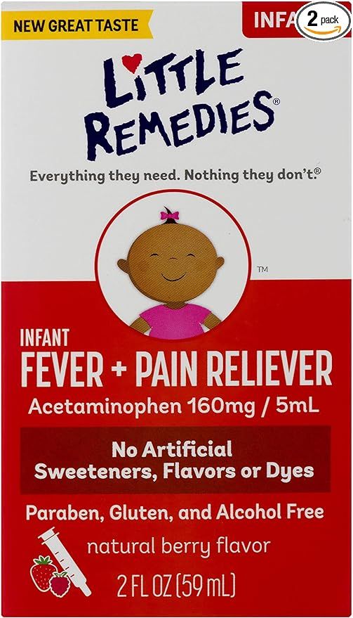 Little Remedies Infant Fever & Pain Reliever | Natural Berry Flavor | 2 FL OZ | 2 Pack | Amazon (US)