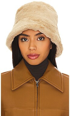 Hat Attack Faux Fur Bucket in Tan from Revolve.com | Revolve Clothing (Global)