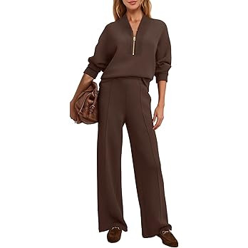 SENSERISE Womens Lounge Sets Sweatsuits 2 Piece Outfit Fall Matching Sweat Sets Airport Travel Ou... | Amazon (US)