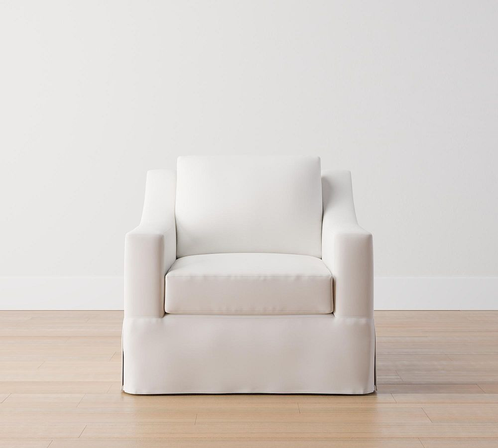 York Slope Arm Slipcovered Armchair | Pottery Barn (US)
