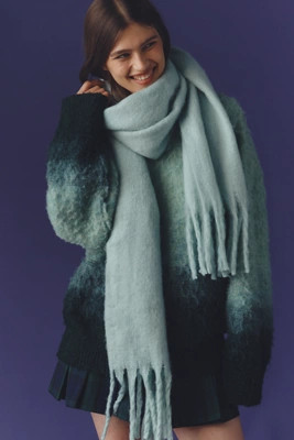 Maeve Solid Brushed Fringe Scarf | Anthropologie (US)