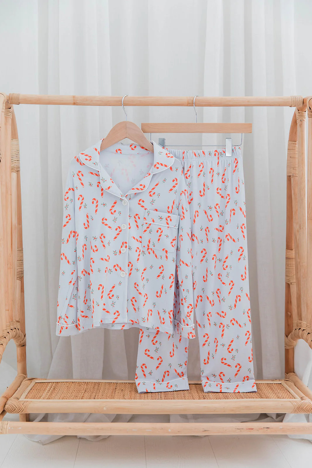 Toddler Candy Canes Button-Down Two-Piece Set | Candy Cane Print Christmas | Ollie's Day