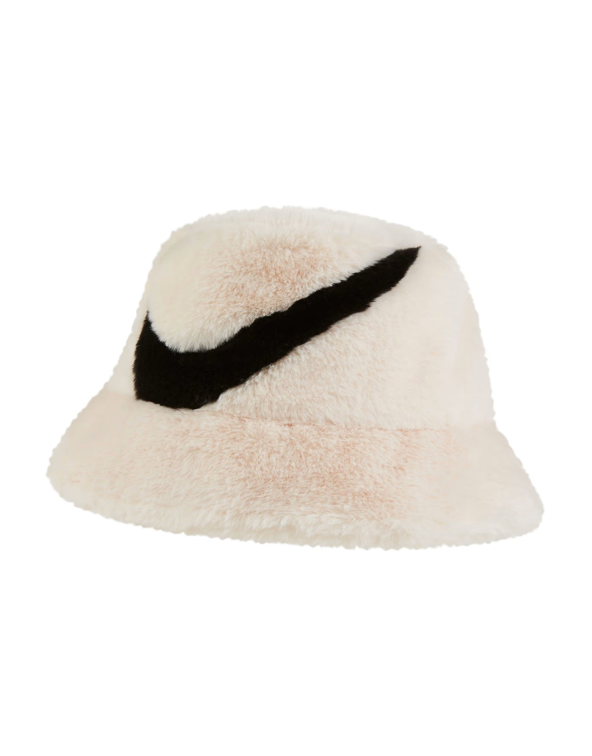 Nike Swoosh faux fur bucket hat in off-white | ASOS (Global)
