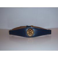 Vintage Anne Klein For Calderon Navy Blue Leather Gold Lion Head Belt Medium 28 30 | Etsy (US)