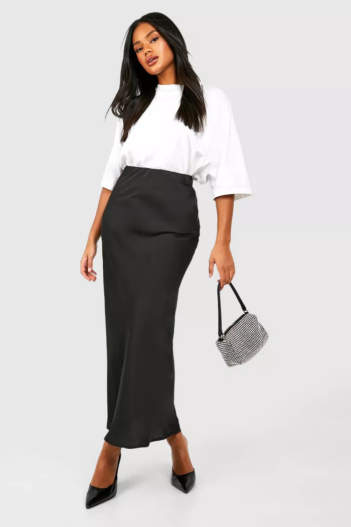 Maxi Satin Skirt | Boohoo.com (UK & IE)