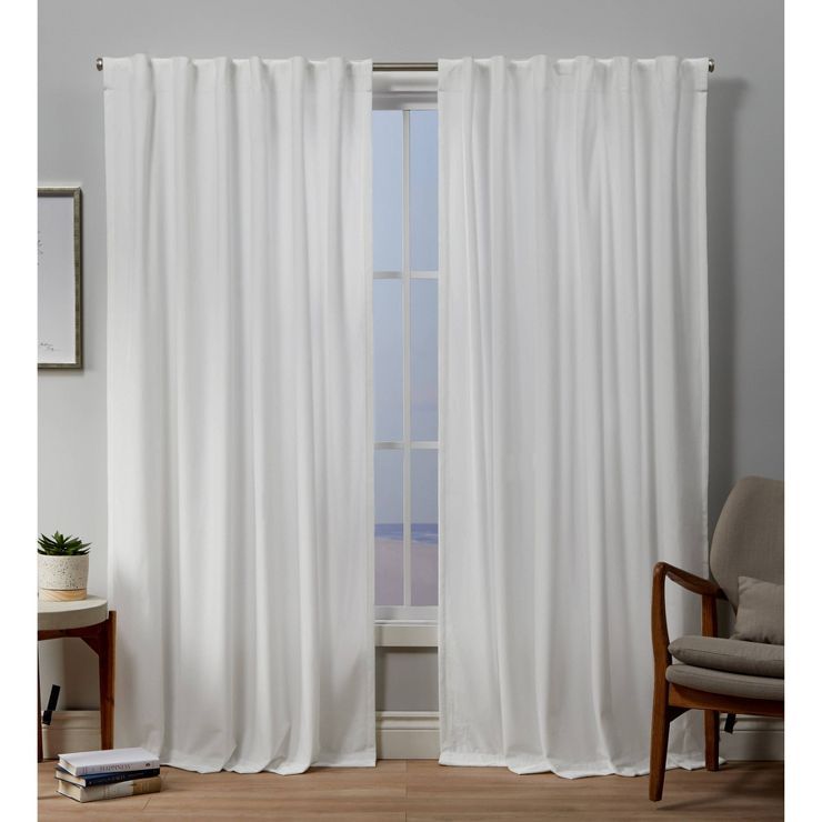 Set Of 2 Velvet Back Tab Light Filtering Window Curtain Panels - Exclusive Home | Target