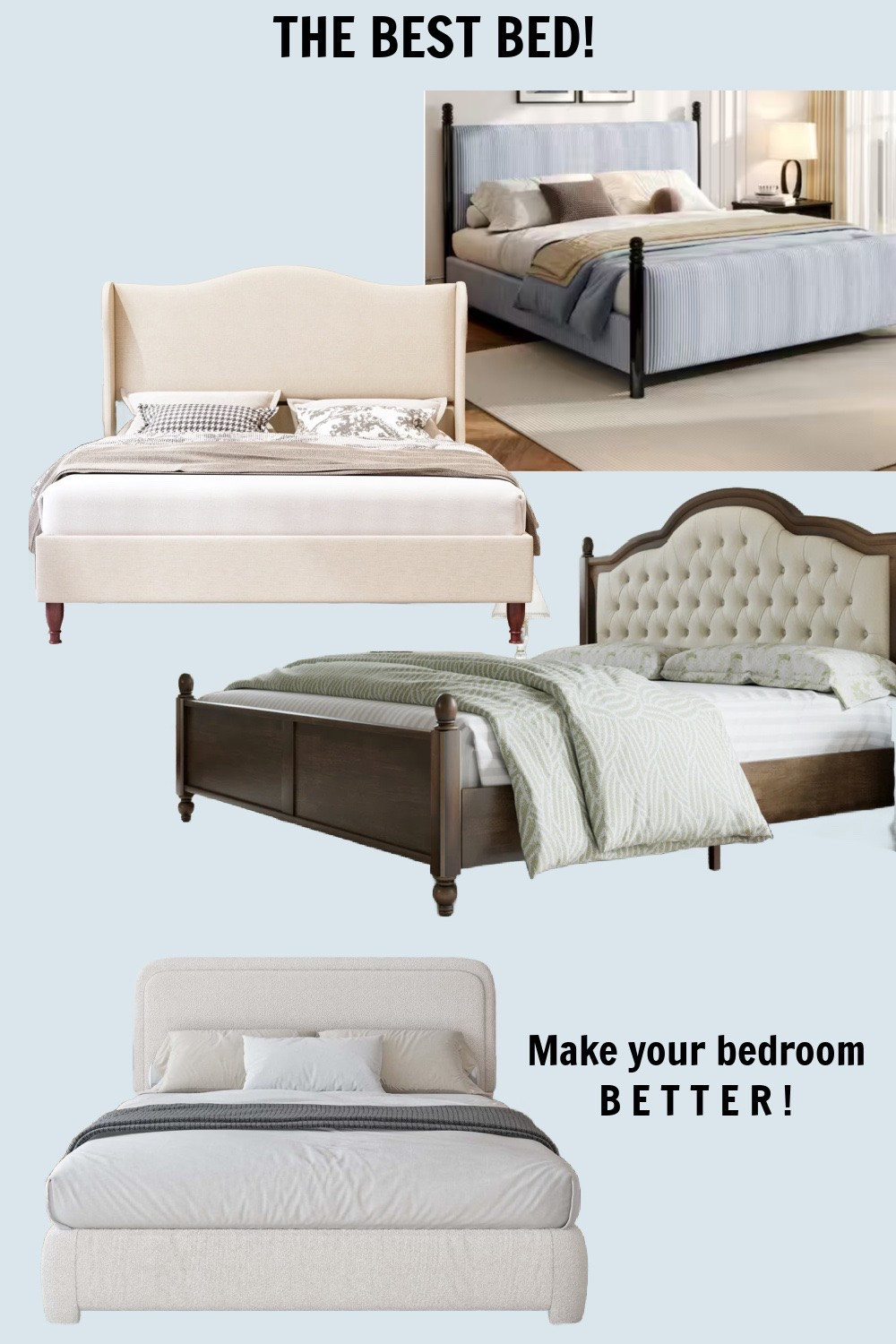 Sharing some of my favorite beds! Because they are the very focal point of the Bedroom   
Son bella y precio 👌🏻✨