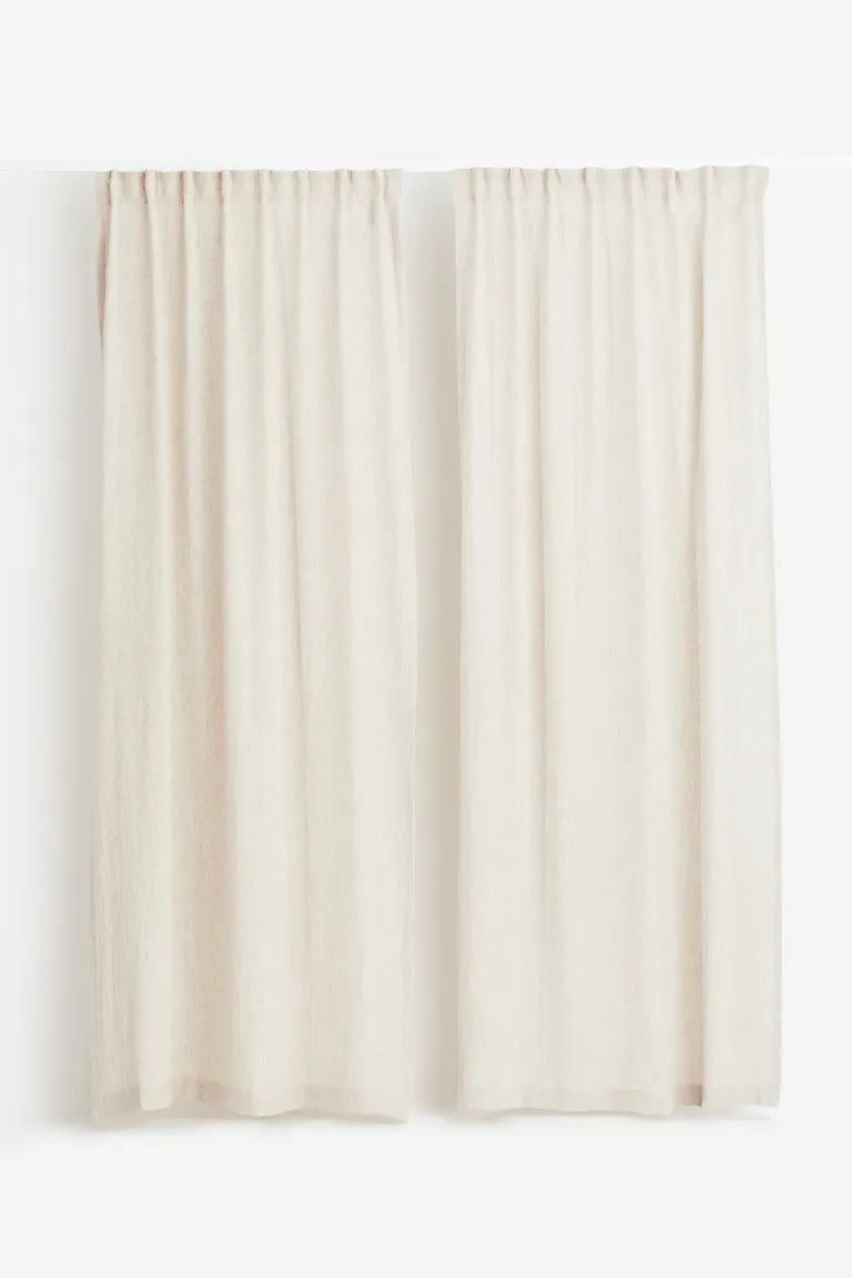 2-pack Linen-blend Curtain Panels | H&M (US)