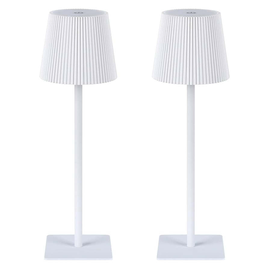 LUTEC 2 Pack Cordless Table Lamp,6000mAh Rechargeable Battery Operated Desk Lamp,Two Adjustable H... | Amazon (US)