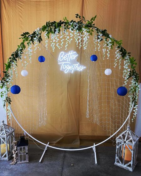 DIY wedding party floral arch with led sign  

#LTKhome #LTKwedding #LTKunder100