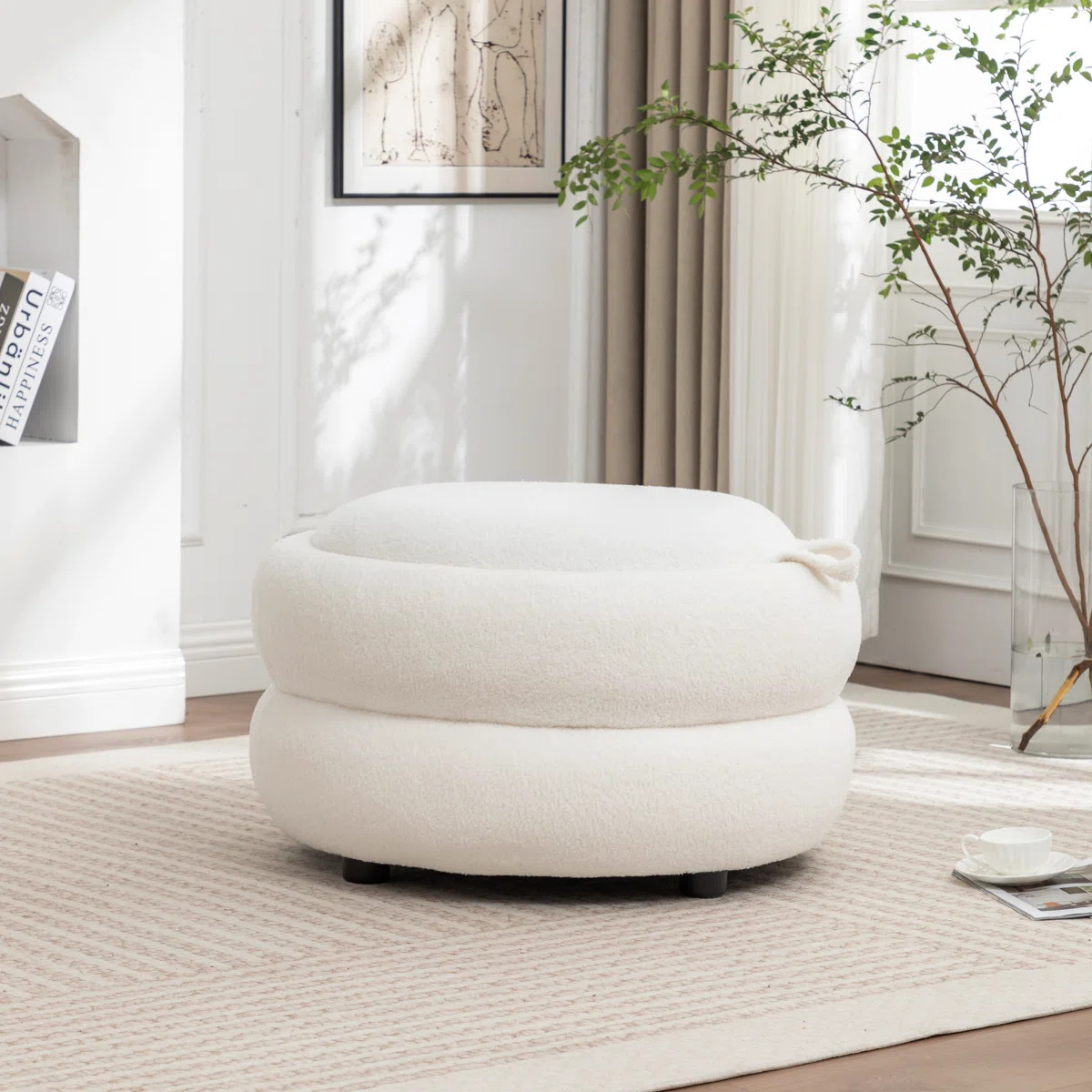 Upholstered Round Storage Ottoman | Wayfair North America
