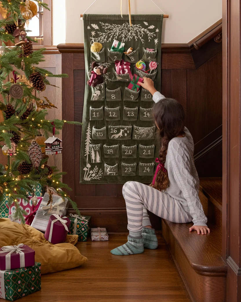 Enchanted Embroidered Velvet Advent Calendar | Magnolia