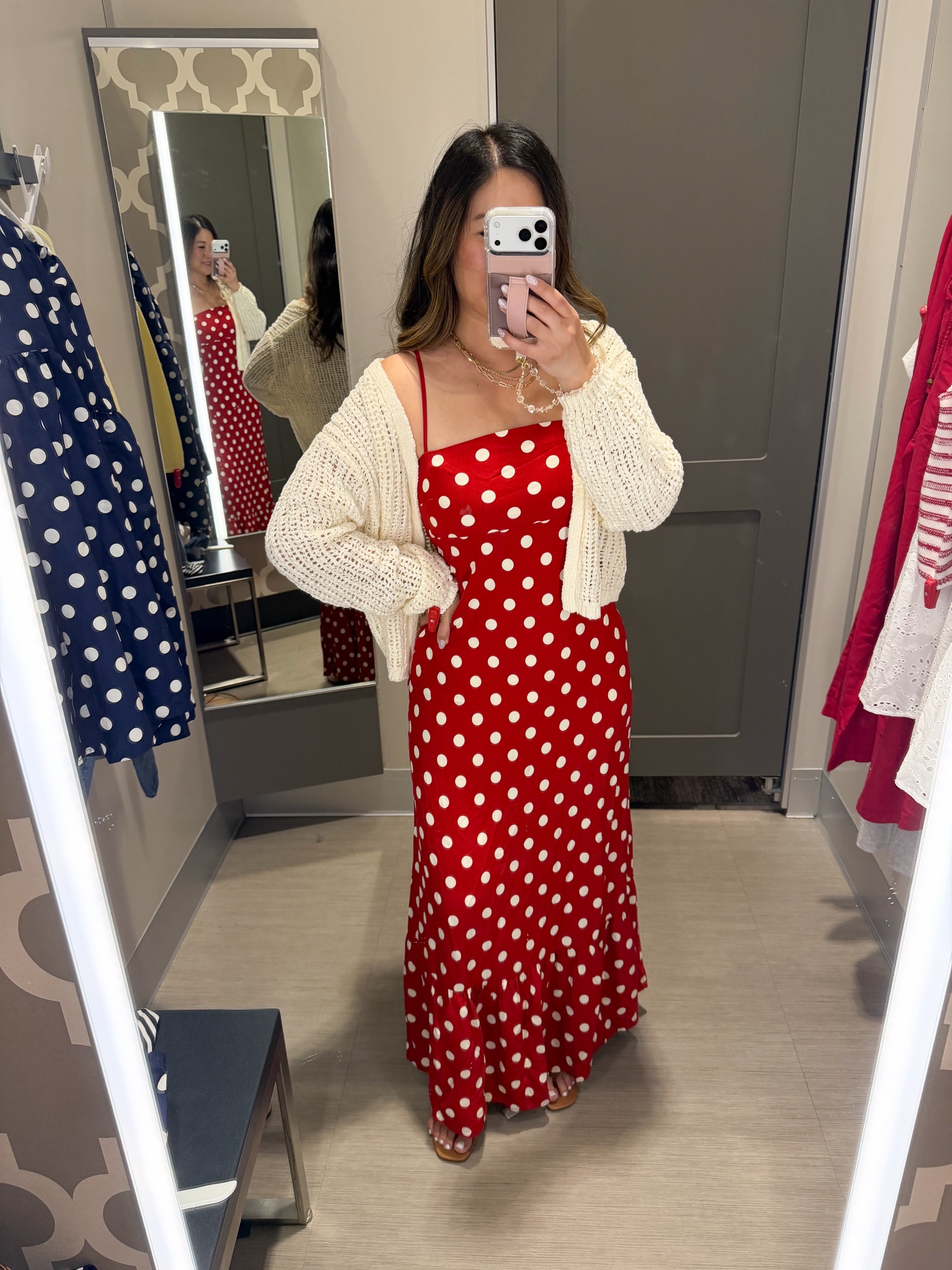 Target new arrivals // polka dot maxi dress // summer outfit  // beach vacation cardigan

#LTKootd #LTKSeasonal #LTKPetite