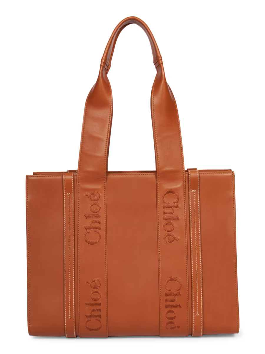 Medium Woody Leather Tote | Saks Fifth Avenue