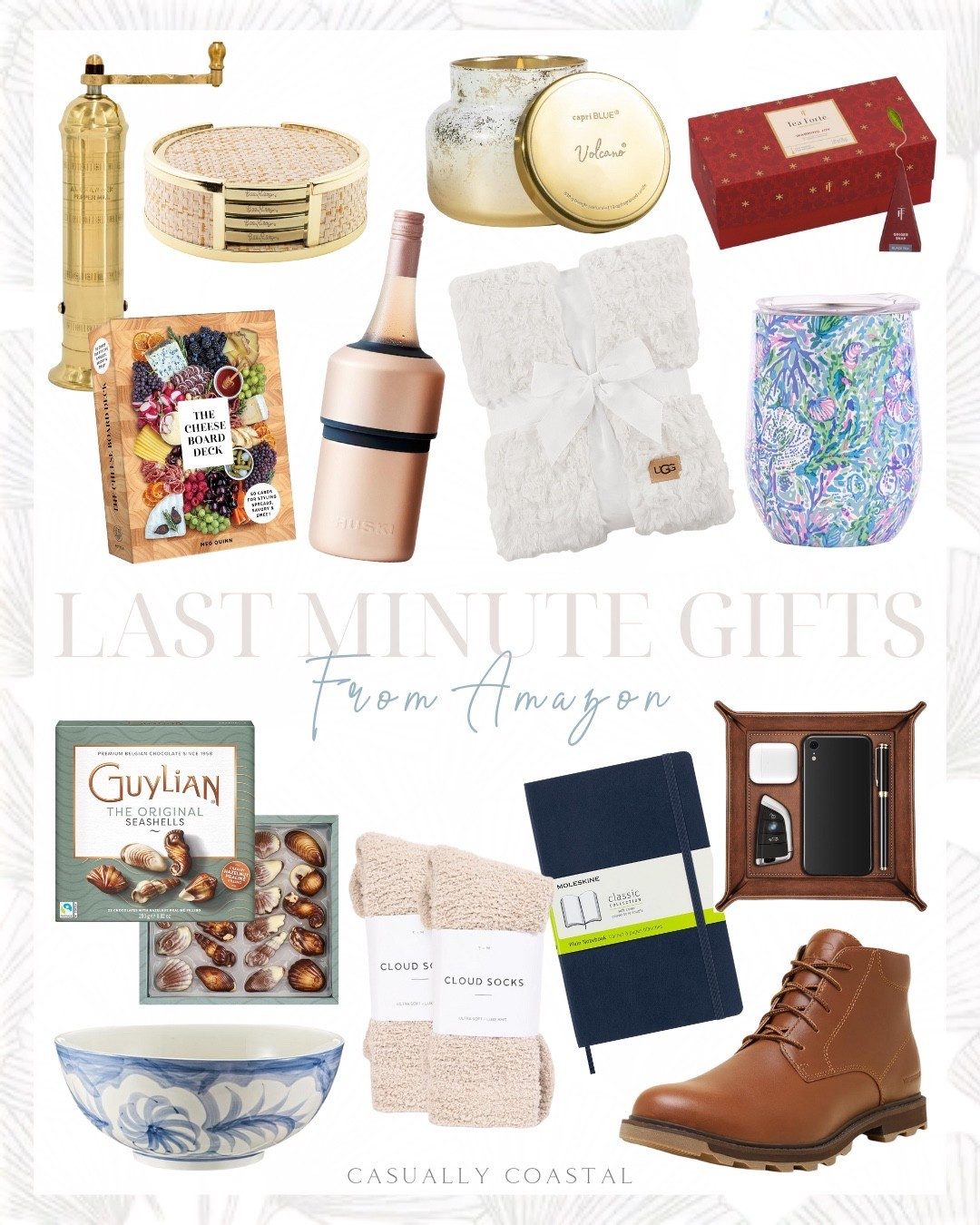 Last Minute Gifts From Amazon

Amazon gift guide, Greek pepper mill, brass pepper grinder, The Cheese Board Deck: 50 Cards for styling spreads, Lilly Pulitzer coasters, raffia coasters, Huski wine chiller, capri blue glimmer jar candle, luxury holiday candle, UGG faux fur throw blanket, cozy soft throw, Tea Forte gift set sampler, Lilly Pulitzer insulated tumbler, travel wine glass, Belgian chocolate seashells, blue and white decorative bowl, coastal bowl, cozy socks, fuzzy socks, moleskine classic notebook, sorrel men’s waterproof boots, valet tray desktop storage organizer, OUAI hair care kit 

#LTKHoliday #LTKGiftGuide #LTKFindsUnder100