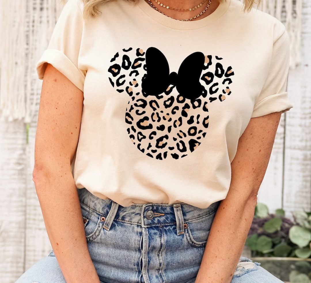 Leopard print Minnie shirt, Animal Kingdom shirt, women's Disney shirt, animal print Minnie women... | Etsy (US)
