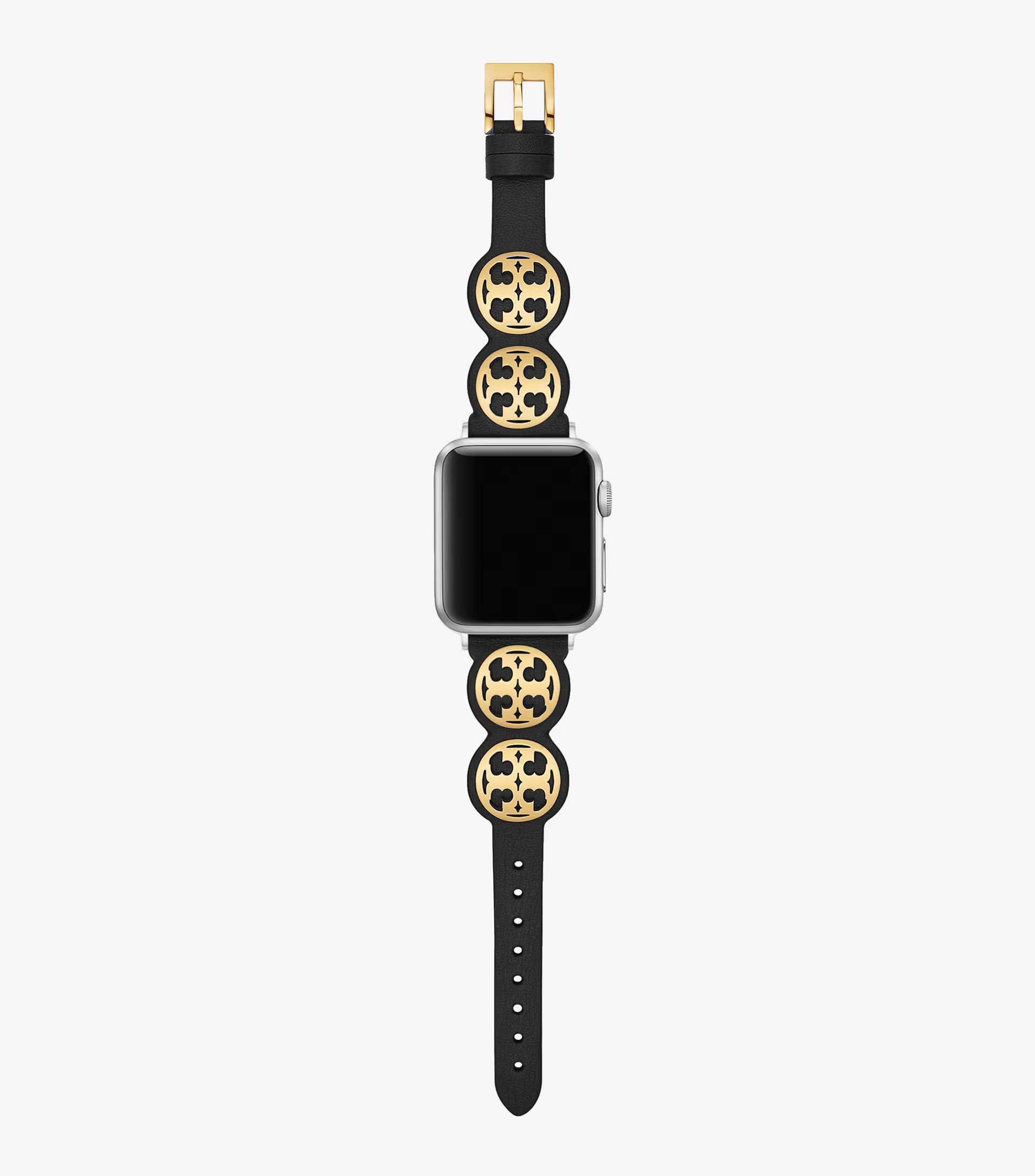 Miller Band For Apple Watch®, Black Leather, 38 MM – 40 MM | Tory Burch (US)