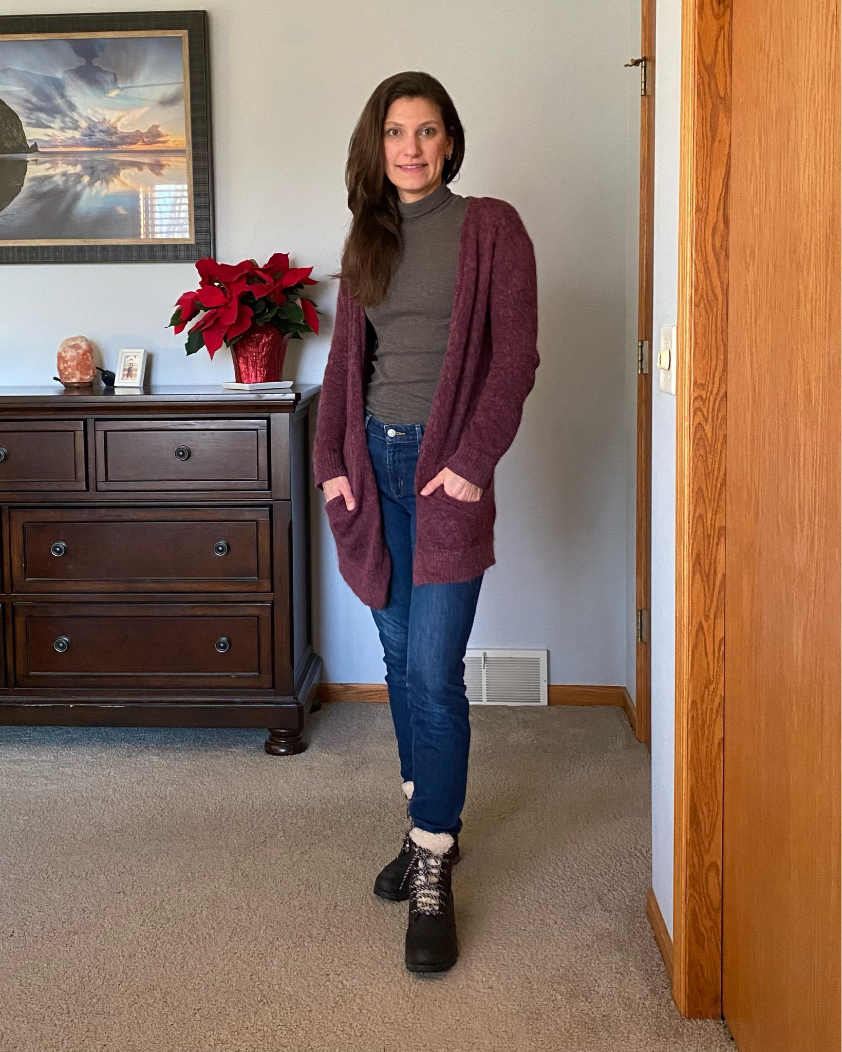 Love a good turtleneck as a base layer under a cardigan or sweater. This Everlane one is great! 

Wearing Levi’s 711 in an old wash here, also styled it with the 90s cheeky jean on Instagram 

#LTKSeasonal