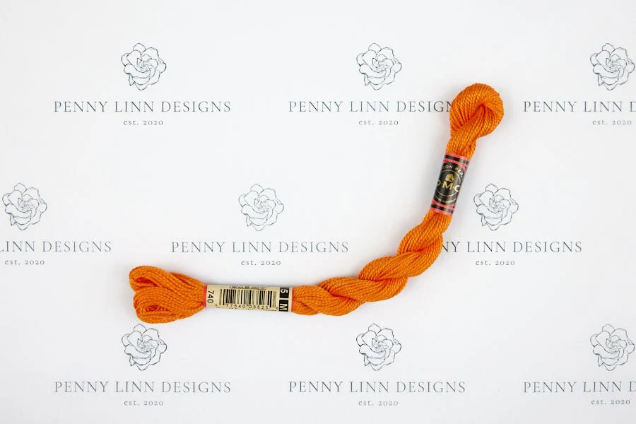 DMC 5 Pearl Cotton 740 Tangerine | Penny Linn Designs