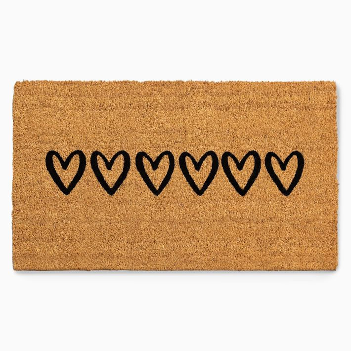 Nickel Designs Hand-Painted Doormat - Heart | West Elm (US)