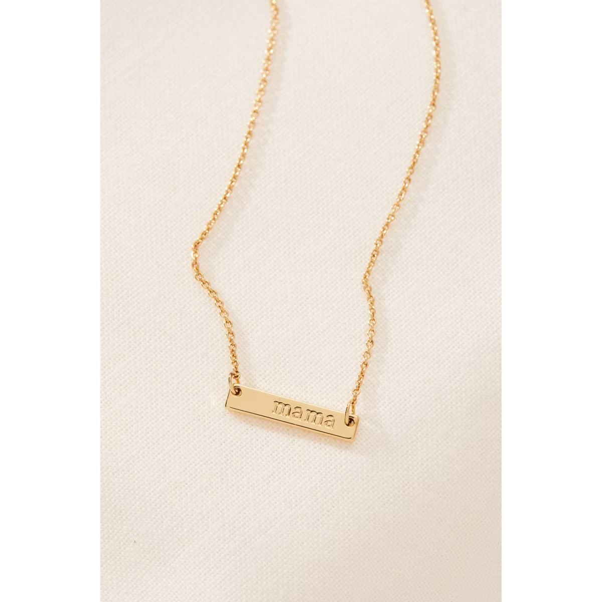 Tiny Tags 14K Gold Ion Plated Mama Bar Chain Necklace - Gold | Target