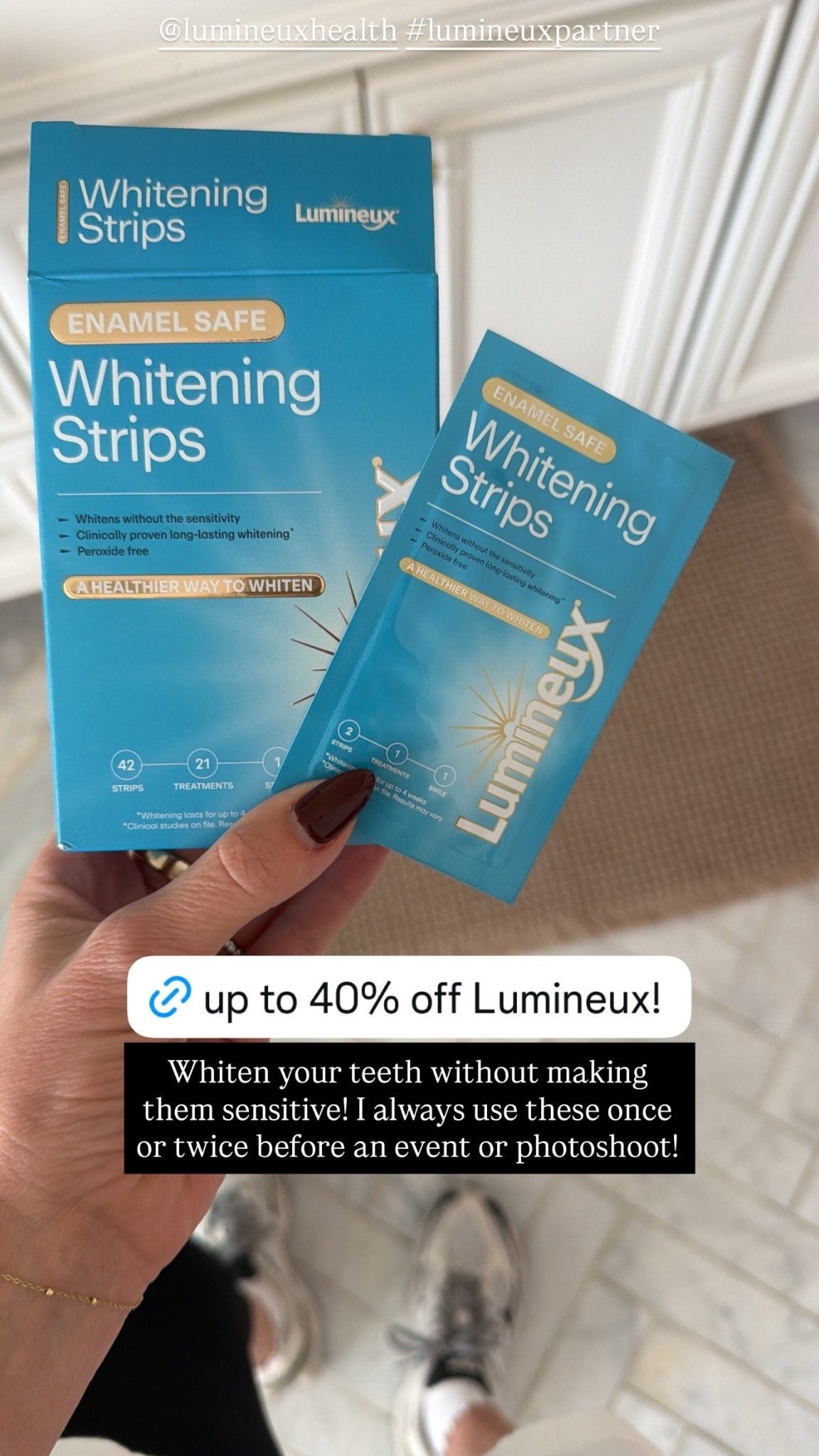 @lumineuxhealth #lumineuxpartner  Whiten your teeth without making them sensitive! I always use these once or twice before an event or photoshoot!