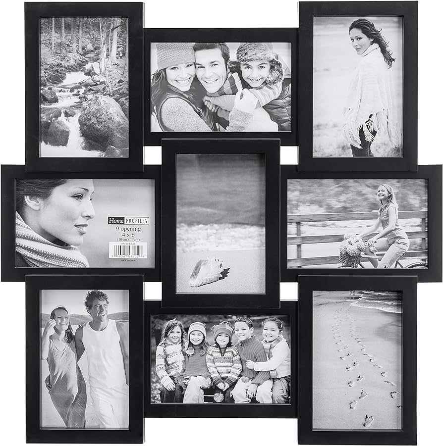 Malden 4x6 9-Opening Collage Picture Frame - Displays Nine 4x6 Pictures - Black | Amazon (US)